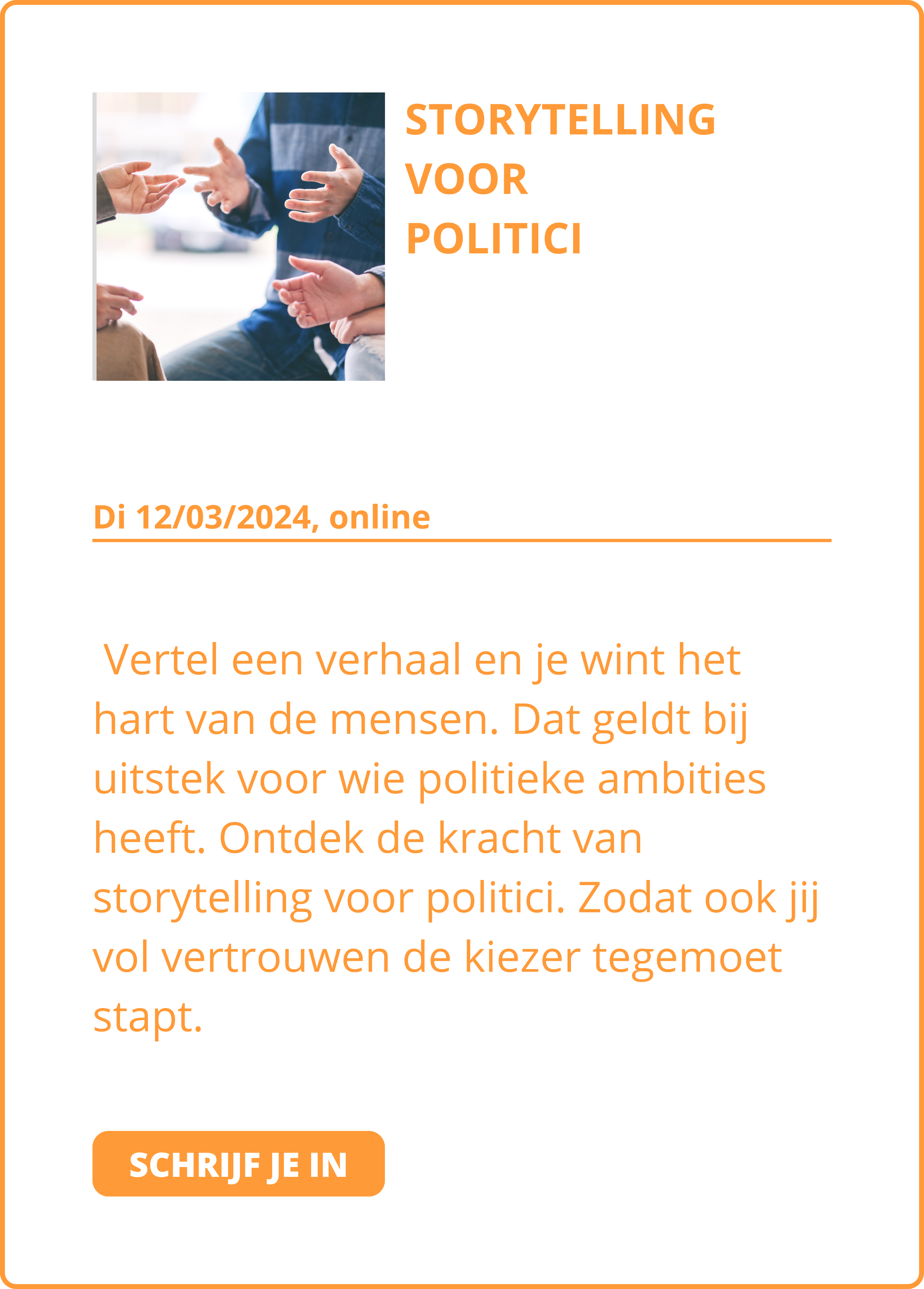 Webinar Storytelling voor politici